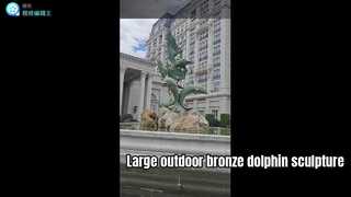 Outdoor Bronze Sculpture Casting Dolphin For Plaza Decoration