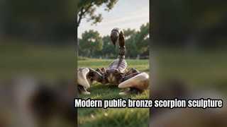 Questa scultura di scorpione in bronzo presenta un design realistico e imponente
