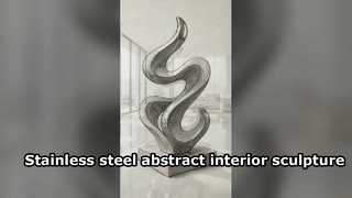Scultura interna astratta contemporanea in acciaio inossidabile lucidato per la decorazione