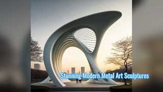Scultura astratta moderna in metallo per decorazioni architettoniche