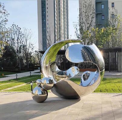 Scultura pubblica urbana contemporanea in acciaio inossidabile alta 2,5 metri