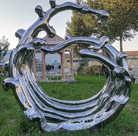 Acciaio inossidabile della scultura all'aperto moderna di superficie del metallo dello specchio per la decorazione pubblica